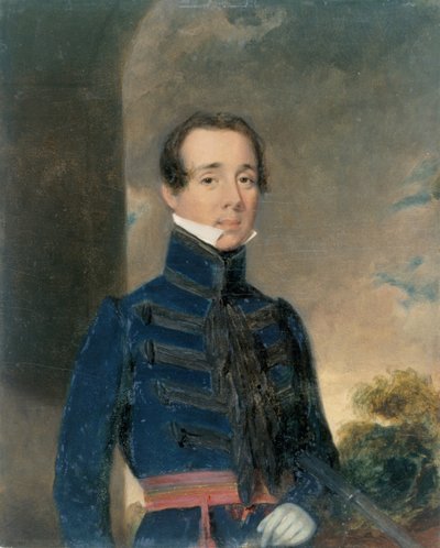 Leutnant George Briggs (1808-75) Madras Artillerie, ca. 1832 von John Godwin Williams